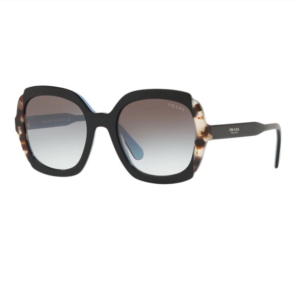 Prada Oversized Sunglasses Black Tortoise Gradient NWOT Italy - Picture 10 of 12